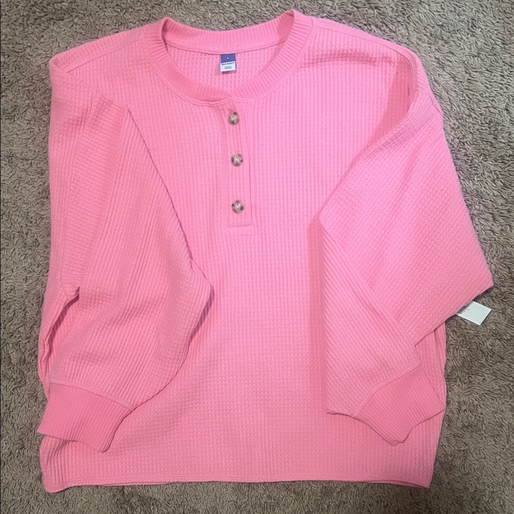 Old Navy Pink Waffle Knit Top